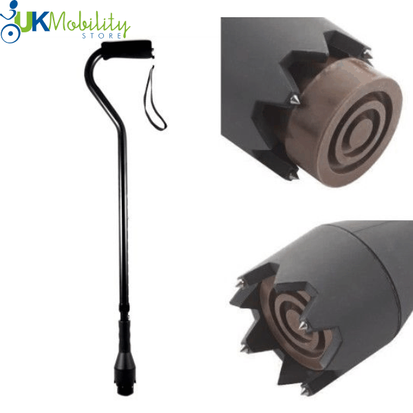 All Terrain Cane Walking Stick Built In Retractable Ice Snow Mud Grip